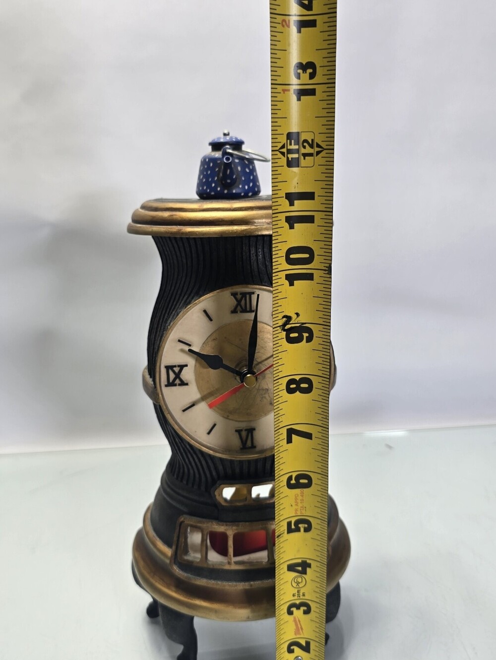 Vintage Ceramic Novelty Stove Teapot Clock – Blue & White – Pristine Condition! - Picture 8 of 8
